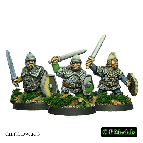 Celtic Dwarfs with helmets and mail