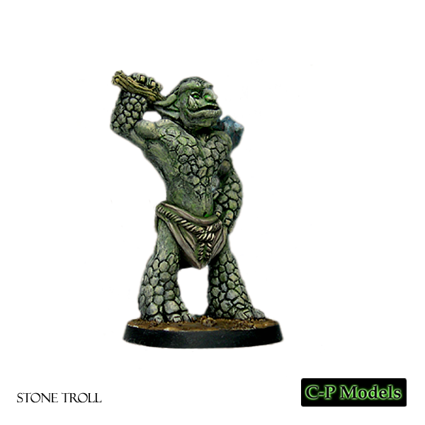 Stone troll with club over shoulder